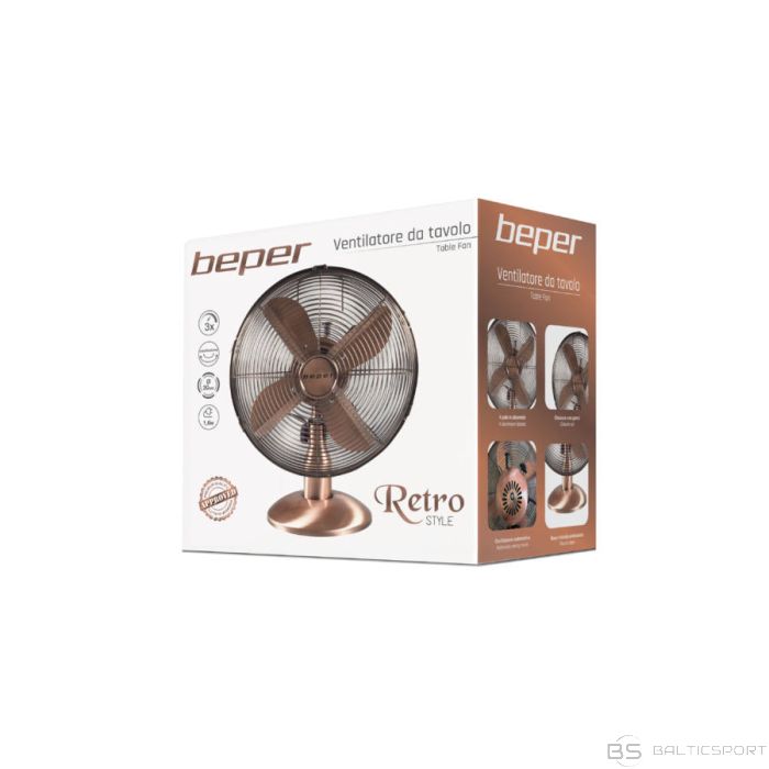 Beper VE.  Retro stila galda ventilators ar metāla rāmi,