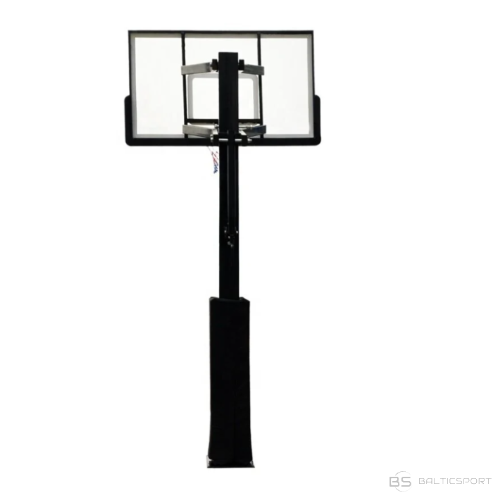 Inground betonējams basketbola statīvs/ konstrukcija ,ar lielo stikla vairogu PRO 180x105cm, 12mm rūdīts stikls