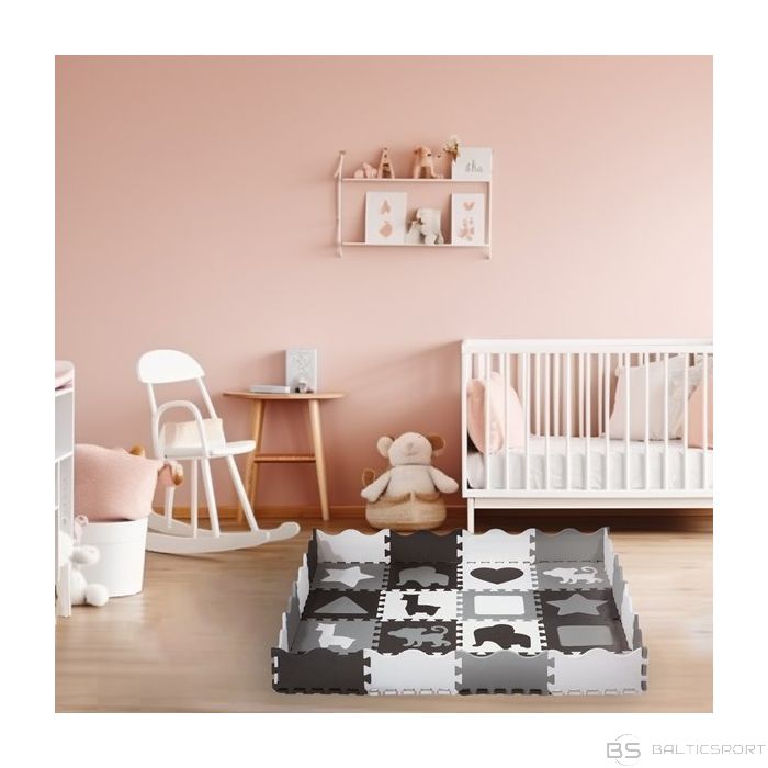 Nils Fun MD03 KIDS PLAYPEN PUZLE MAT PELĒKS 36 ELEMENTI 120x120CM