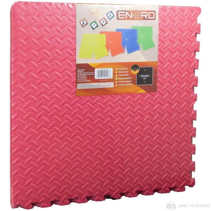 Puzles paklājs /Enero EVA FOAM PUZZLE MAT 60X60 KOMPLEKTS. 4GAB 12MM RED