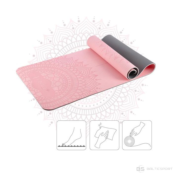 HMS YM10 YOGA MAT TPE GAIŠI ROZĀ