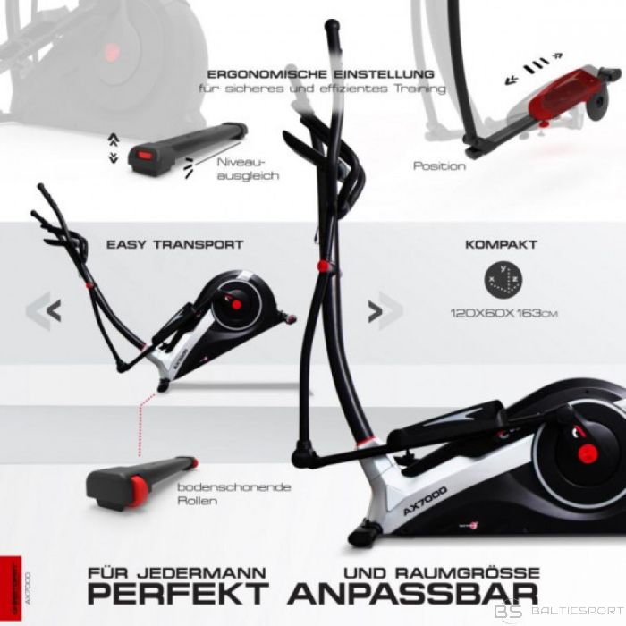 CHRISTOPEIT SPORT eliptiskais trenažieris ergometer AX 7000, 8kg/150kg