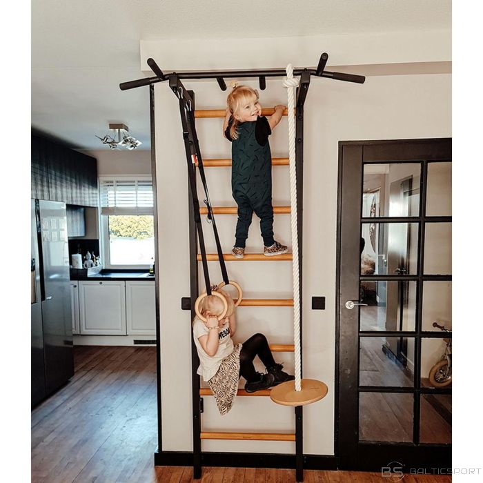 Benchk WOODEN AND METAL GYMNASTIC LADDER WITH WOODEN BAR AND ACCESSORIES 222B