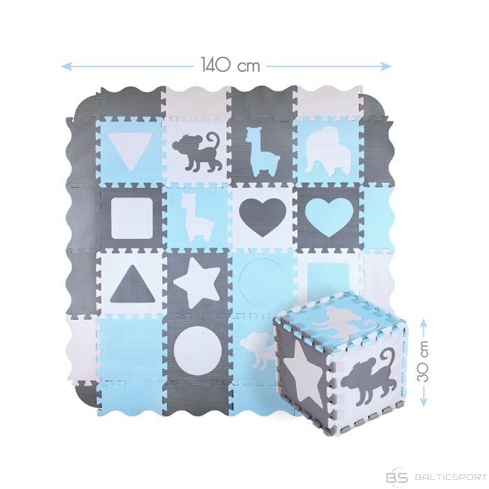 Nils Fun MD03 KIDS PLAYPEN PUZLE MAT MINT 36 ELEMENTS 140x140CM