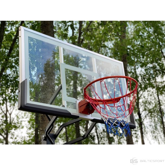 Inground betonējams basketbola statīvs/ konstrukcija ,ar stikla vairogu EXP 136x80cm, 8mm rūdīts stikls