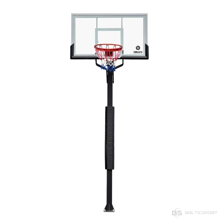 Inground betonējams basketbola statīvs/ konstrukcija ,ar stikla vairogu EXP 136x80cm, 8mm rūdīts stikls