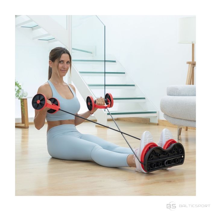 Multifunkcionāls trenažieris, vēdera preses trenažieris, visa ķermeņa trenažieris ABDOMINAL ROLLER WITH ROTATING DISCS
