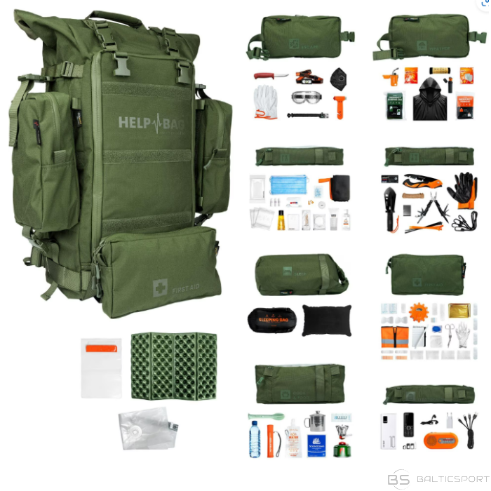 Izdzīvošanas komplekts Soma Help Bag Max emergency kit - Olive Green