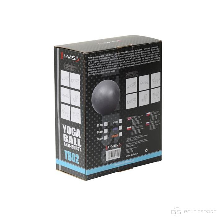 Yogas vingrošanas bumba 75cm Hms pelēka  Yoga ball 75cm
