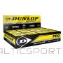 Squash balls DUNLOP PRO WHITE 1 yellow dots 12-box PSA/WSA official