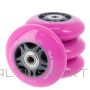 NILS EXTREME PU 76x24 82A rozā skrituļslidu riteņu un ABEC-7 gultņu komplekts (4 riteņi + 8 gultņi)