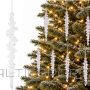 Edelman Mica Decorations Ziemassvētku eglītes rotājumi – leduspuļķi, 18 cm, 7 gab., caurspīdīgi, plastmasa
