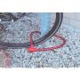 DUNLOP velosipēda spirālveida slēdzene ar atslēgu, 18 mm x 80 cm, sarkana