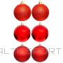 Koopman DECORATIVE BAUBLE PLASTIC SAFE 6PCS DIA. 80MM RED