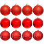 Christmas Decoration DECORATIVE PLASTIC BALL 6CM SET 12PCS RED