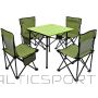 Enero Camp TOURIST SET 5IN1 TABLE AND 4 CHAIRS GREEN
