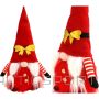 Saska Garden SANTA DECORATIVE GNOME 40CM WITH GOLD BOW