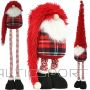 Saska Christmas Dekoratīvs rūķis uz teleskopiem 38-88 cm sarkans