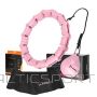 Masāžas hula hoop riņkis /HMS KOMPLEKTS HULA HOOP HHW02 GAIŠI ROZĀ AR SVARU + VIDUKĻA ATBALSTS BR163 MELNS