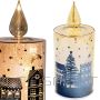 Koopman GLASS CANDLE CHRISTMAS DECORATION FLICKERING ROTARY 21 CM