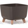BS GRACIA SQUARE ECO WOOD FLOWER POT 29x29CM COFFEE (-)
