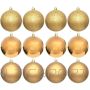 Christmas Decoration DROŠA PLASTMASAS DEKORATĪVĀ Bumba 12GAB DIOMETRA 60MM ZELTS
