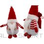 Saska Christmas DECORATIVE SANTA WITH A GIFT BAG 25CM, WHITE