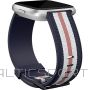 Fitbit Versa-Lite Woven Hybrid Band, large, navy/pink