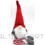 Saska Garden DECORATIVE gnome elf with red fur hat 50+25cm