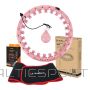Masāžas hula hoop riņkis /HMS KOMPLEKTS HULA HOOP HHW01 ROZĀ AR SVARU + VIDUKĻA ATBALSTS BR163 SARKANS