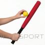 Eddy Toys Детская бейсбольная бита Junior 54 см с мягким мячом, красная