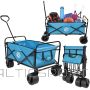 Enero Camp DELUXE FOLDABLE TRAVEL BEACH STROLLER 66x48x90CM WITH HANDLE BLUE