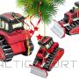 Edelman Mica Decorations stikla Ziemassvētku eglītes rotājums buldozers