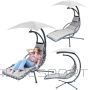 BS SWING ROCKING CHAIR WITH UMBRELLA LISBON GRAY (-)
