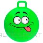 Lecambumba bumba lēkāšanai ar rokturiem 55cm Sportme Hoppboll funny face ar sejiņu, zaļa