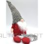 Saska Garden DECORATIVE gnome gnome with GRAY FUR HAT 50+25CM