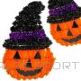 BS DEKORATĪVA ĶIRBJU FIGŪRIŅA 35CM HALOVĪNA VIOLETĀ STRIPA (N/A)