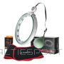 Masāžas hula hoop riņkis /HMS KOMPLEKTĀCIJA HULA HOOP MAGNETIC GREEN HHM15 AR SVARU + SKATĪTĀJU + VIDUKĻA ATBALSTU BR163 SARKANS