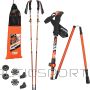 TRIP ENERO PRO Nordic Walking Poles with Cover, Orange-Black