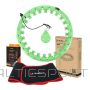 Masāžas hula hoop riņkis /HMS KOMPLEKTS HULA HOOP HHW01 GREEN AR SVARU + VIDUKĻA ATBALSTU BR163 SARKANS