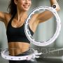 Hula hop ar masieri, svaru un skaitītāju, balts-pelēks, Enero Fit