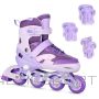 Nils Extreme NA0189 LED RULLĪŠU SKRITUĻU ĶIVERES UN AIZSARGU KOMPLEKTS, MĒNESS STARU VIOLETS, IZMĒRS: M(35-38)