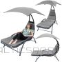BS BERGAMO DECHAIR WITH UMBRELLA 200x125x180CM GRAY (-)