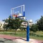 Strītbola basketbola groza konstrukcija ar rūdīta stikla  vairogu 180x105cm, profils 150x150 - 165cm projekcija