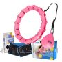 Masāžas hula hoop riņkis /One Fitness KOMPLEKTĀCIJA HULA HOOP OHA02 ROZĀ AR SVARU + VIDUKĻA ATBALSTS BR160