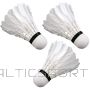 Enero BADMINTON SHUTTLETE WITH FEATHERS, 3 PCS, WHITE