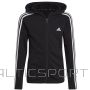 Adidas Essentials 3 Stripes Hoodie Full-Zip Hoodie meitenēm IC3634 / melns / 152 cm