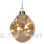Christmas Decoration GLASS BALL FORM DROP LED 10CM GOLD