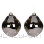 Christmas Decoration GLASS BALL FORM DROP 2PCS LED 10CM - ANTHRACITE