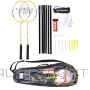 ALUMTEC 4466 Badminton Racket Set Yellow 2 pcs + 3 Shuttlecocks + Net + Lines WISH